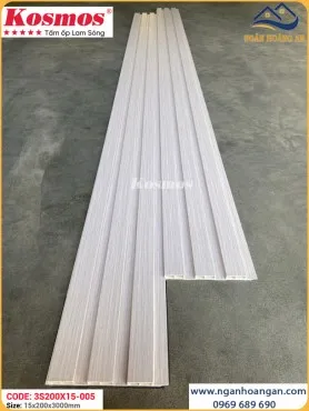 Tấm Nhựa Ốp Tường Lam Sóng Giả Gỗ Kosmos 3S200X15-005