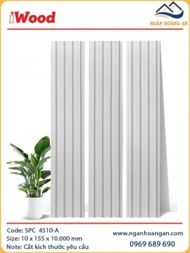 Tấm Nhựa Ốp Tường Lam Sóng iWood Màu Trắng Trơn 4S10-A