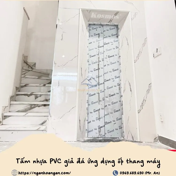 Tấm Nhựa PVC Giả Đá Ứng Dụng Ốp Thang Máy