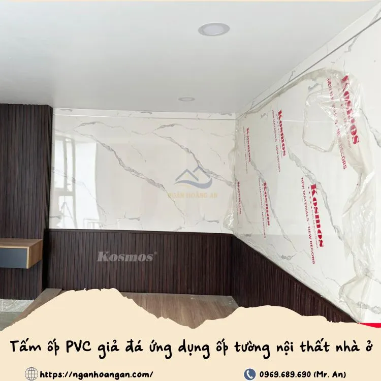 Tấm Ốp PVC Giả Vân Đá Ứng Dụng Ốp Tường Nội Thất Nhà Ở