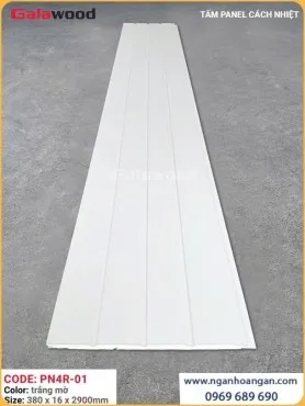 Tấm Ốp Cách Nhiệt Panel Galawood PN4R-01 Trắng Mờ