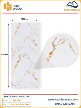 Tấm Ốp Đa Năng Sợi Than Tre Vân Đá  Hobiwood HB 204