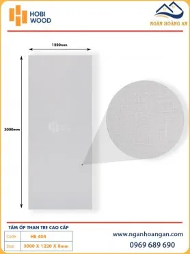 Tấm Ốp Tường Đa Năng Sợi Than Tre Vân Vải Hobiwood HB 404