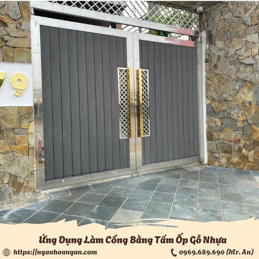 Tấm Ốp Gỗ Nhựa Ngoài Trời Dùng Làm Cổng Nhà Tấm Ốp Gỗ Nhựa Ngoài Trời Dùng Làm Cổng Nhà