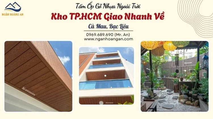 Tấm Ốp Gỗ Nhựa Ngoài Trời Kho TP.HCM Giao Nhanh Về Cà Mau, Bạc Liêu