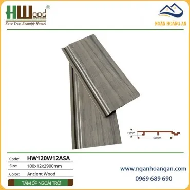 Tấm Ốp Gỗ Nhựa Ngoài Trời Phủ ASA Hwood HW120W12ASA Ancient Wood