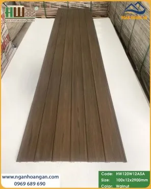 Tấm Ốp Gỗ Nhựa Ngoài Trời Phủ ASA Hwood HW120W12ASA Walnut