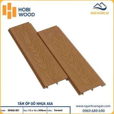 Tấm Ốp Gỗ Nhựa Ngoài Phủ ASA Hobiwood OPASA 001 Caramel