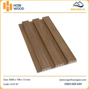 Tấm Ốp Lam 3 Sóng Thấp Nhựa Giả Gỗ Hobiwood LS3T-07