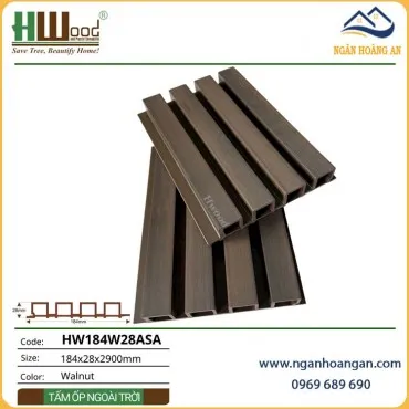 Tấm Ốp Lam 4 Sóng Gỗ Nhựa ASA Hwood HW184W28ASA Walnut