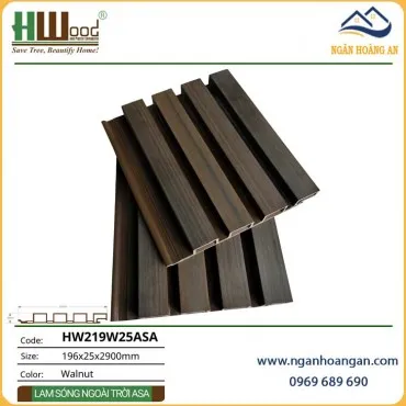Tấm Ốp Lam 4 Sóng Gỗ Nhựa Phủ ASA Hwood HW219W25ASA Walnut