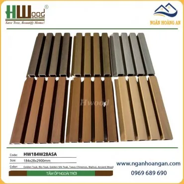 Tấm Ốp Lam 4 Sóng Ngoài Trời Phủ ASA Hwood HW184W28ASA