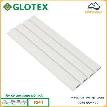 Tấm Ốp Lam 4 Sóng Nhựa Trắng Vân Gỗ Glotex FS41
