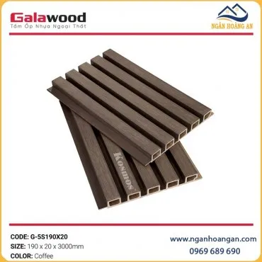 Tấm Ốp Lam 5 Sóng Gỗ Nhựa ASA Galawood G-5S190X20 Coffee