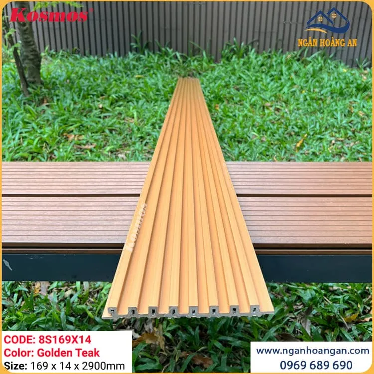 Tấm Ốp Lam 8 Sóng Ngoài Trời Phủ ASA Kosmos 8S169X14 Golden Teak Tấm Ốp Lam 8 Sóng Ngoài Trời Phủ ASA Kosmos 8S169X14 Golden Teak