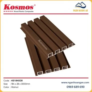 Tấm Ốp Trần Lam Sóng Ngoài Trời ASA Kosmos 4S184X28 Walnut
