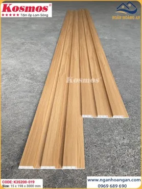 Tấm Ốp Lam Sóng Nhựa Giả Gỗ Kosmos K3S200-019