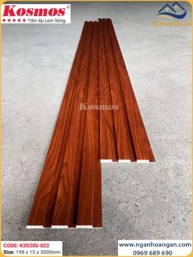 Tấm Ốp Lam Sóng Nhựa Giả Gỗ Kosmos K3S200-022