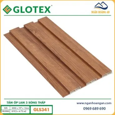 Tấm Ốp Lam 3 Sóng Nhựa Giả Gỗ Glotex GLS341