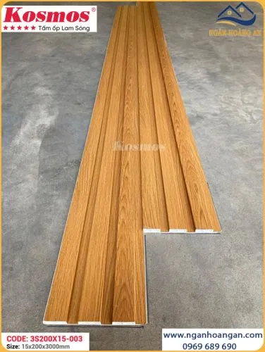 Tấm Ốp Lam 3 Sóng Nhựa Giả Gỗ Kosmos 3S200X15-003