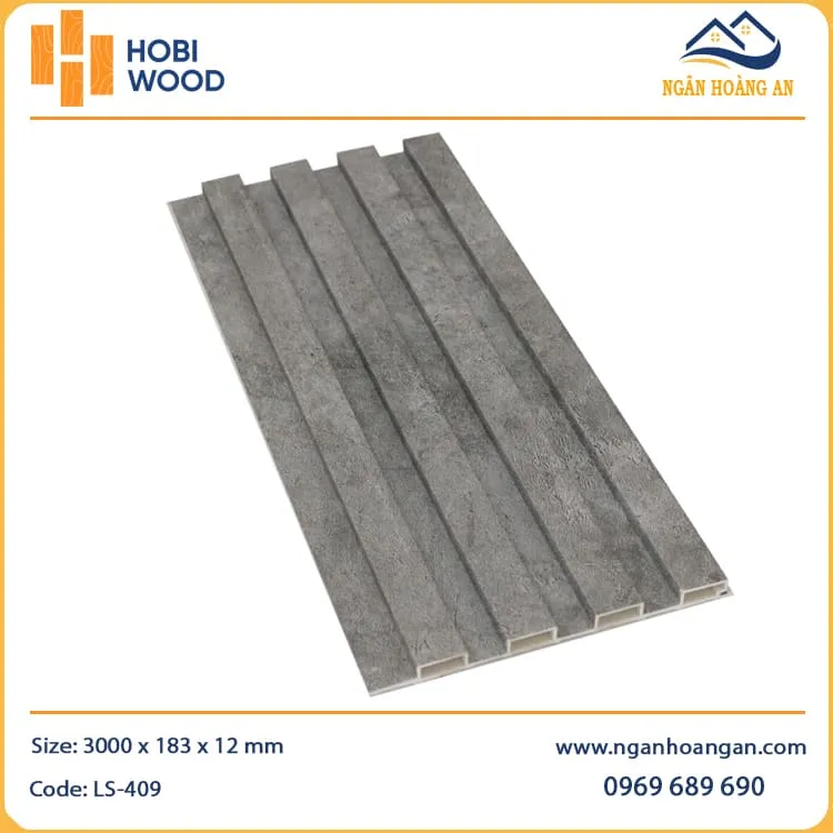 Tấm Ốp Lam Sóng Nhựa Giả Vân Bê Tông Hobiwood LS-409