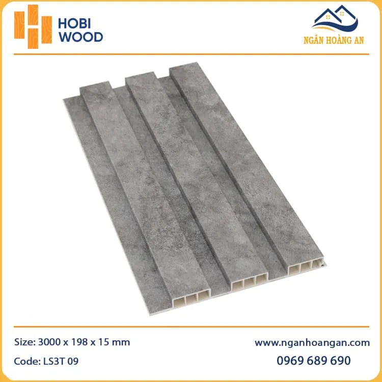 Tấm Ốp Lam Sóng Nhựa Giả Vân Bê Tông Hobiwood LS3T-09