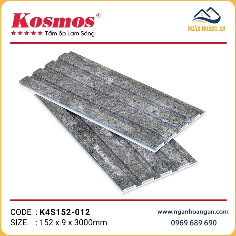 Tấm Ốp Lam Sóng Nhựa Vân Bê Tông Kosmos K4S152-012