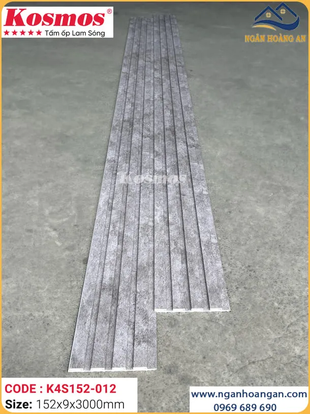 Tấm Ốp Lam Sóng Nhựa Vân Bê Tông Kosmos K4S152-012
