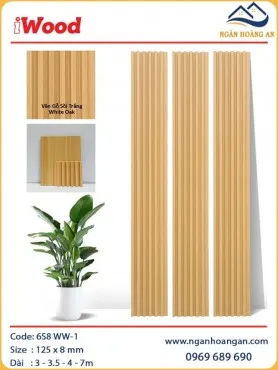 Tấm Ốp Lam Sóng Than Tre Vân Gỗ iWood 6S8 WW-1