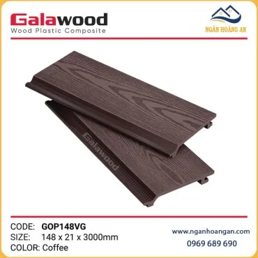 Tấm Ốp Mái Hiên Gỗ Nhựa Ngoài Trời Galawood GOP148VG Coffee