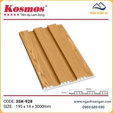 Tấm Ốp Nhựa Giả Gỗ Lam 3 Sóng Chân Kép Kosmos 3SK-928