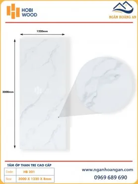 Tấm Ốp Sợi Than Tre Đa Đa Năng  Giả Đá Hobiwood HB 201