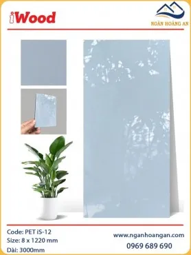 Tấm Ốp Sợi Than Tre Đa Năng Phủ PET iWood iS-12