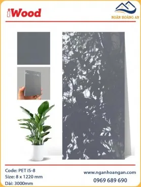 Tấm Ốp Sợi Than Tre Đa Năng Phủ PET iWood iS-8