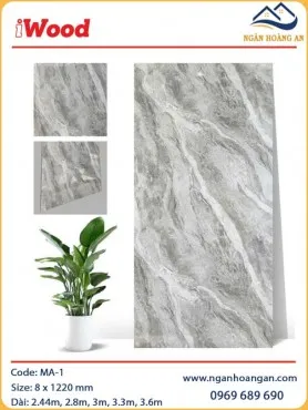 Tấm Ốp Sợi Than Tre Đa Năng Vân Đá iWood MA-1