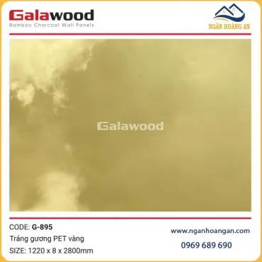 Tấm Ốp Sợi Than Tre Tráng Gương PET Vàng Galawood G-895