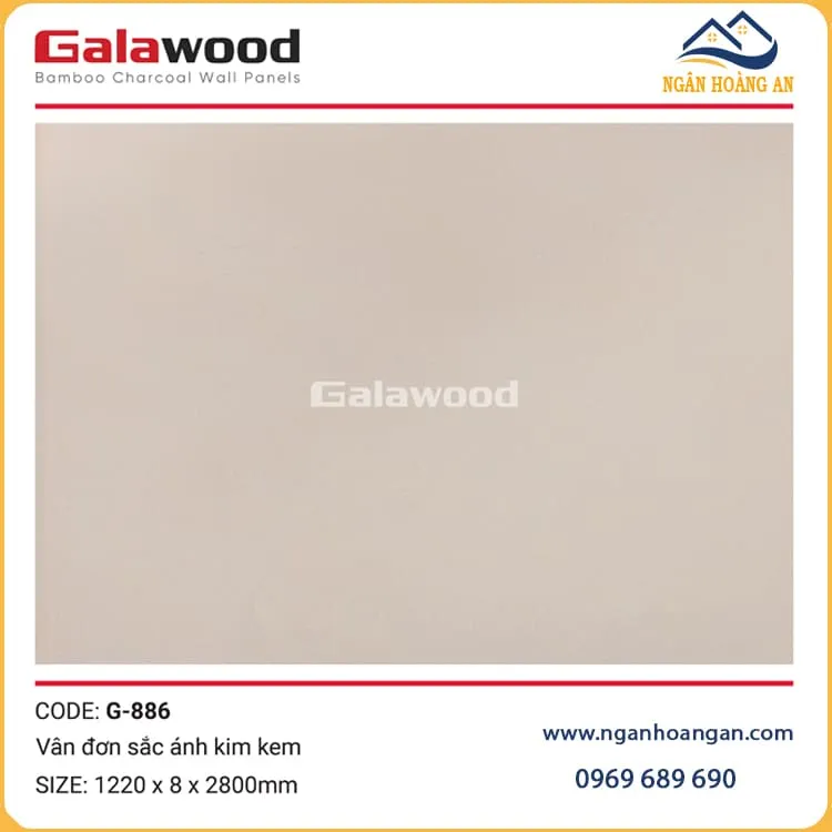 Tấm Ốp Sợi Than Tre Vân Đơn Sắc Ánh Kim Galawood G-886 Tấm Ốp Sợi Than Tre Vân Đơn Sắc Ánh Kim Galawood G-886