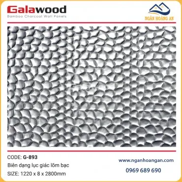 Tấm Ốp Than Tre Biên Dạng Lục Giác Lõm Bạc Galawood G-893