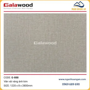 Tấm Ốp Than Tre Galawood Vân Vải Vàng Ánh Kim G-888