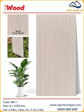 Tấm Ốp Đa Năng Sợi Than Tre Giả Vân Gỗ Sồi iWood WG-1