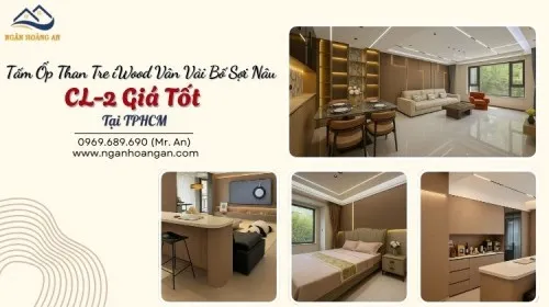 Tấm Ốp Than Tre iWood Vân Vải Bố Sợi Nâu CL-2 Giá Tốt Tại TPHCM