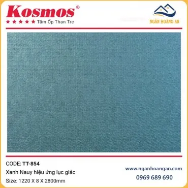 Tấm Ốp Than Tre Kosmos TT-854 Xanh Nauy Hiệu Ứng Lục Giác