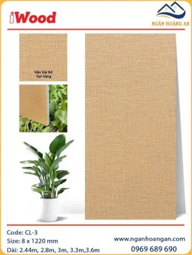 Tấm Ốp Than Tre Ốp Tường Giả Vải Bố Sợi Vàng iWood CL-3