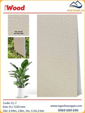 Tấm Ốp Than Tre Sợi Đa Năng Vân Vải Màu Xám Nâu iWood CL-7