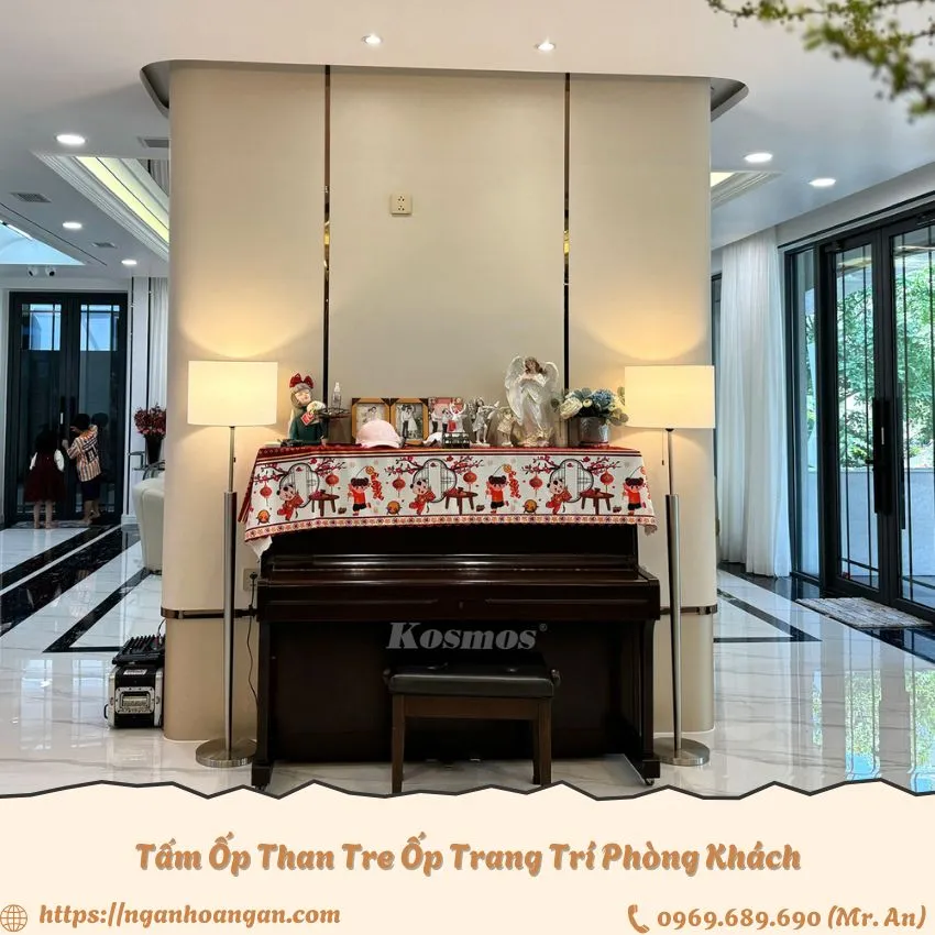 Tấm Ốp than Tre Trang Trí Phòng Khách