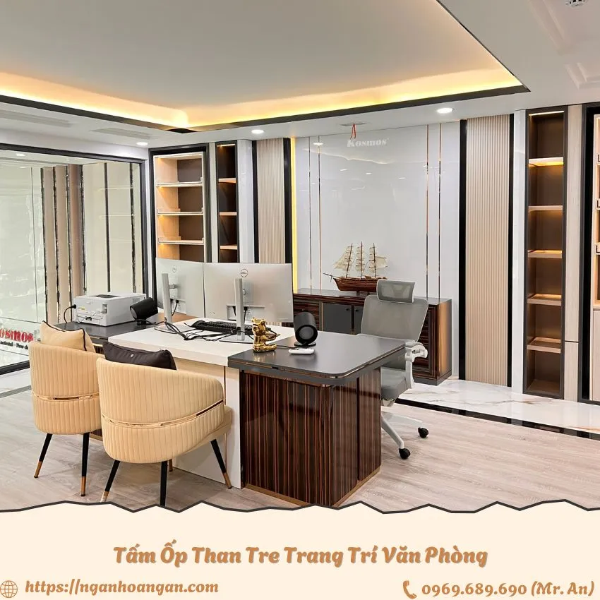 Tấm Ốp Than Tre Trang Trí Văn Phòng