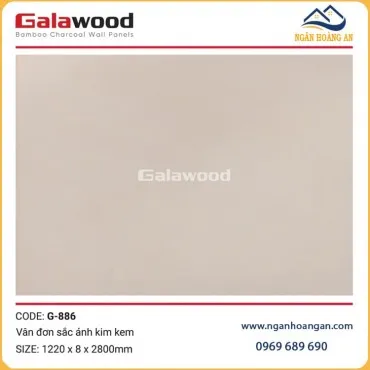 Tấm Ốp Than tre Vân Đơn Sắc Ánh Kim Galawood G-886