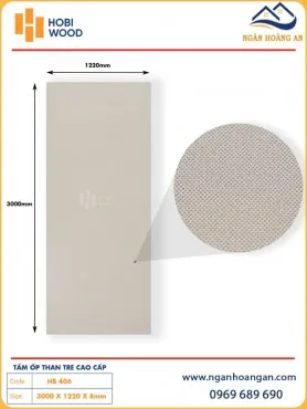 Tấm Ốp Đa Năng Than Tre Vân Vải Bố Hobiwood HB 406