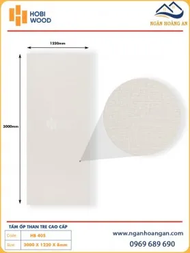 Tấm Ốp Tường Đa Năng Sợi Than Tre Vân Vải Hobiwood HB 405
