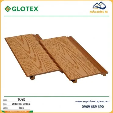 Tấm Ốp Trần Gỗ Nhựa Ngoài Trời Glotex TO2D Teak